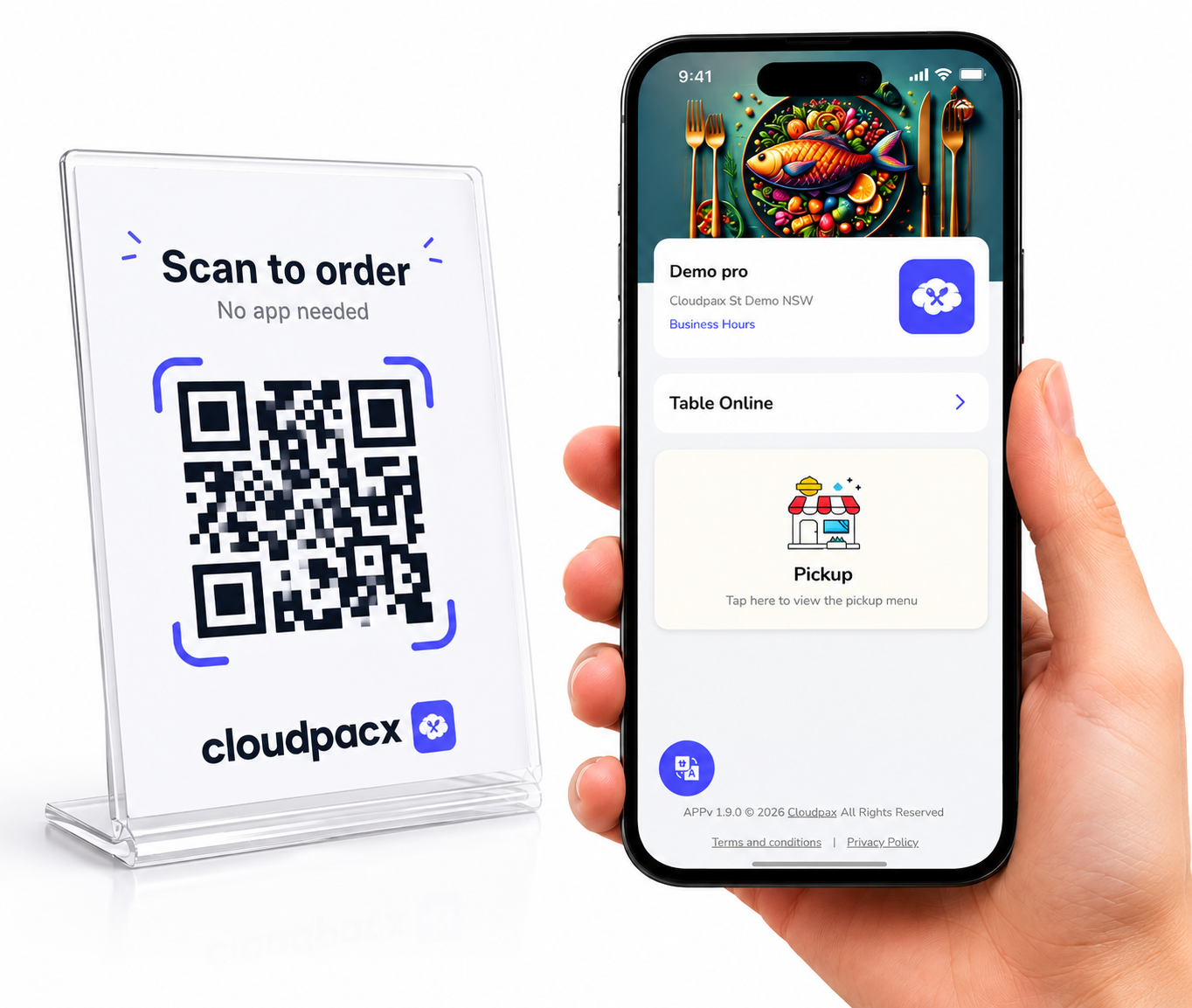 Cloudpacx QR ordering and POS table management